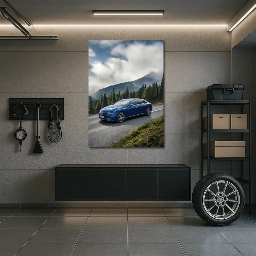 Mercedes EQE Blue Mountain Road Drive – Wall Art