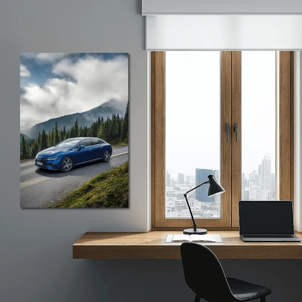 Mercedes EQE Blue Mountain Road Drive – Wall Art