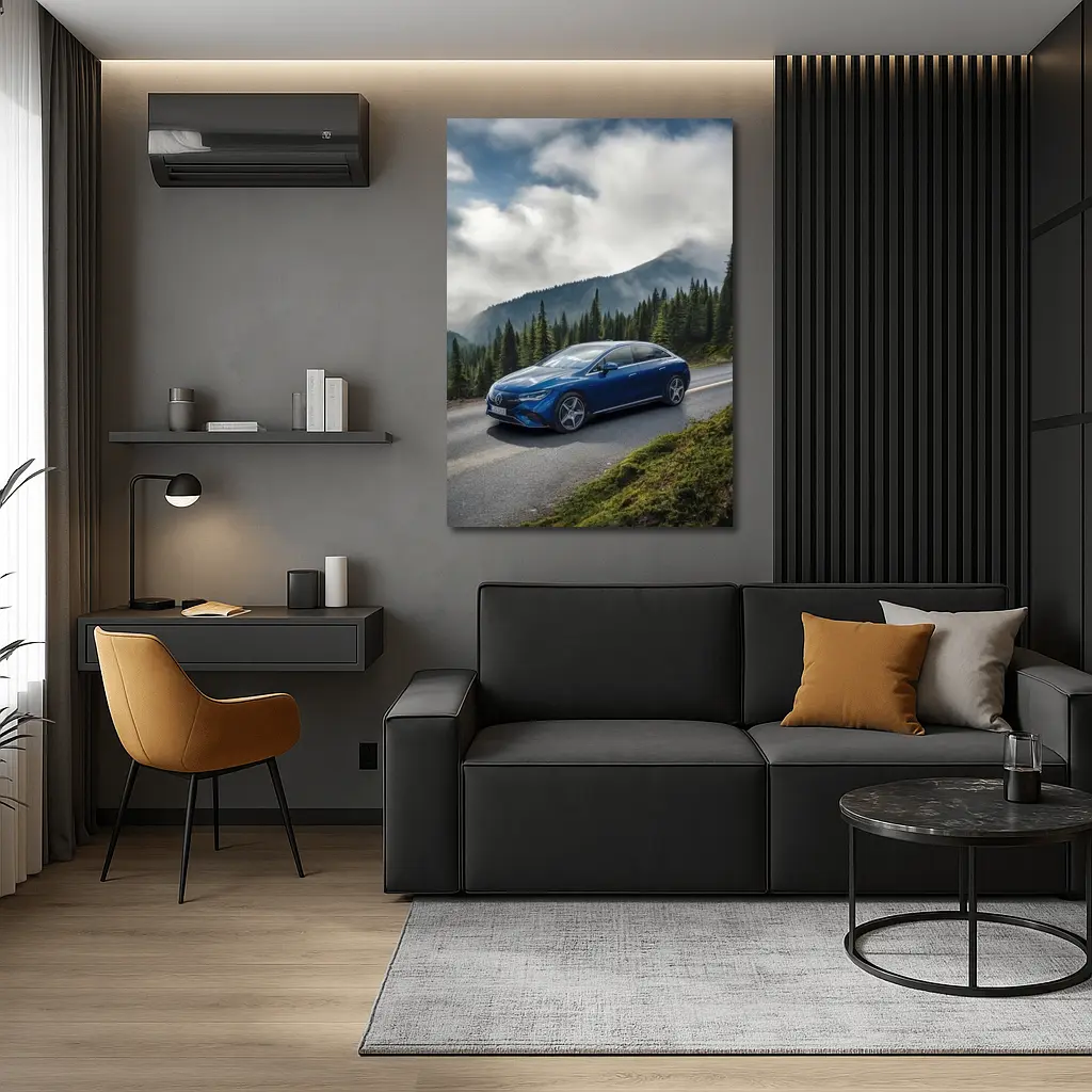 Mercedes EQE Blue Mountain Road Drive – Wall Art