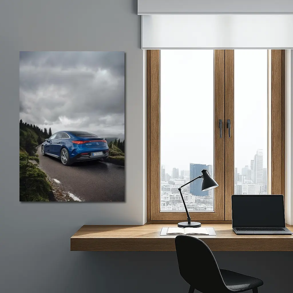 Mercedes EQE 500 Blue Mountain Road Drive – Wall Art
