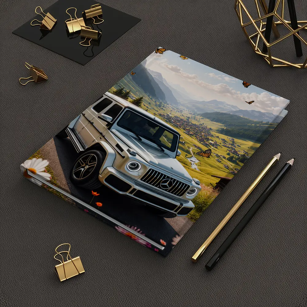Mercedes G Class White Alpine Valley Scene – Notebooks