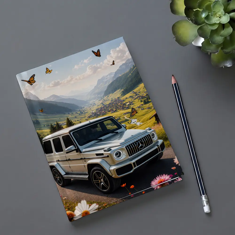 Mercedes G Class White Alpine Valley Scene – Notebooks