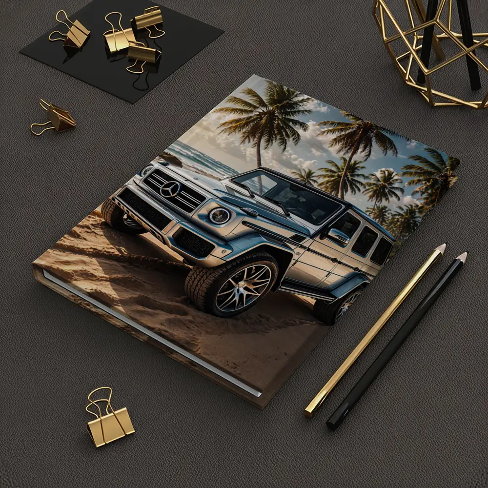 Mercedes G Class Silver Beach Palm Trees – Notebooks