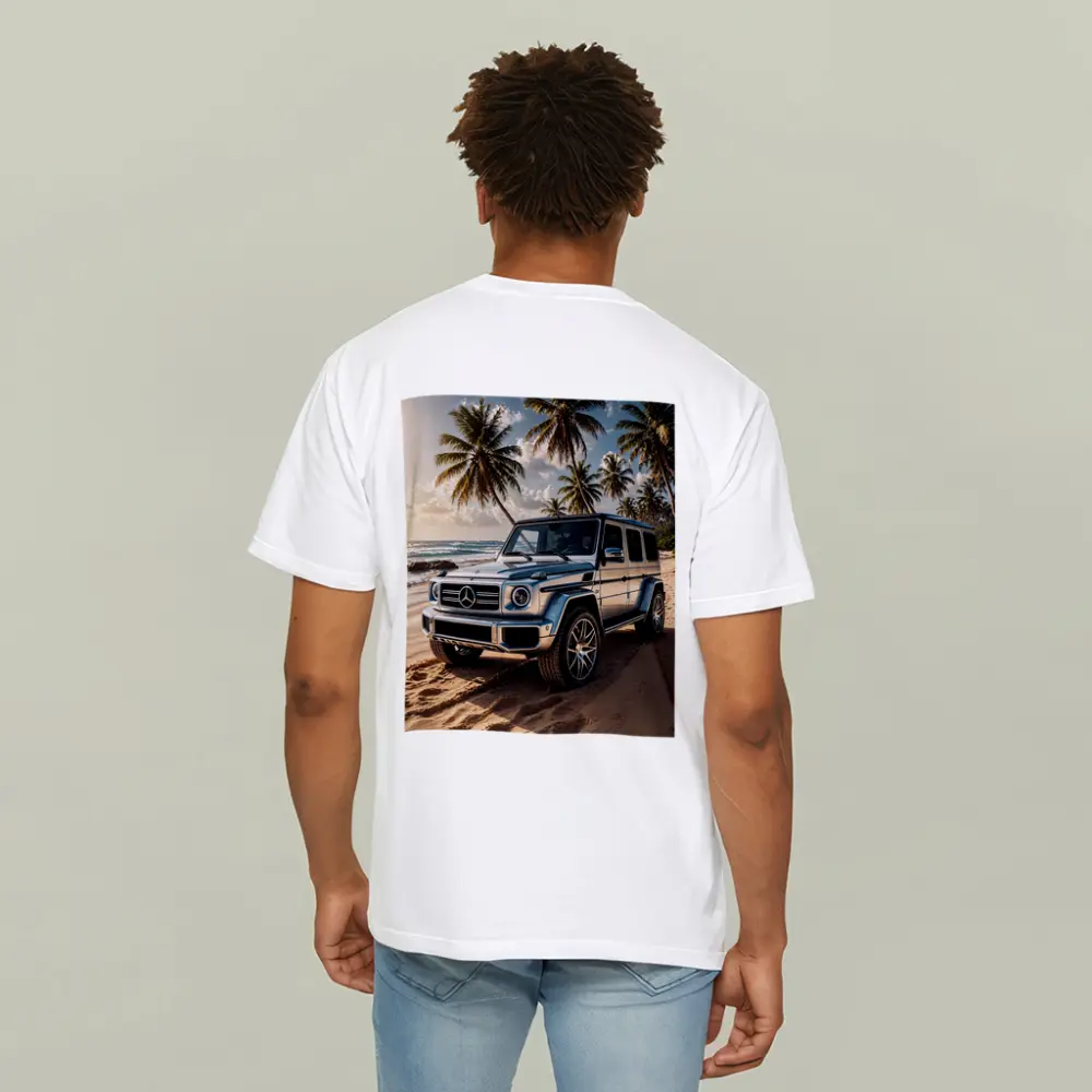 Mercedes G Class Silver Beach Palm Trees – T-Shirts