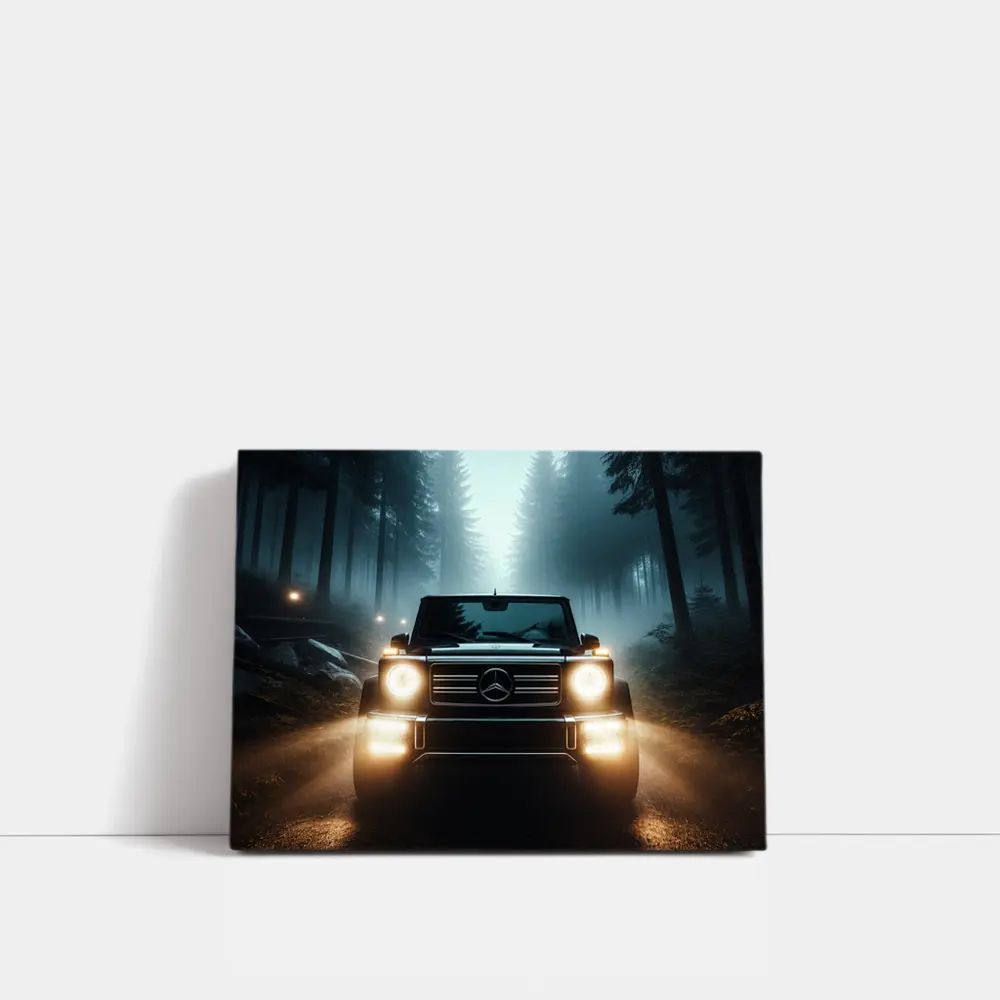 Mercedes G Class Dark Misty Forest Night – Wall Art