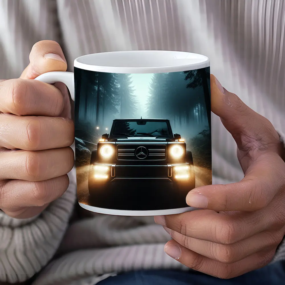 Mercedes G Class Dark Misty Forest Night – Mugs