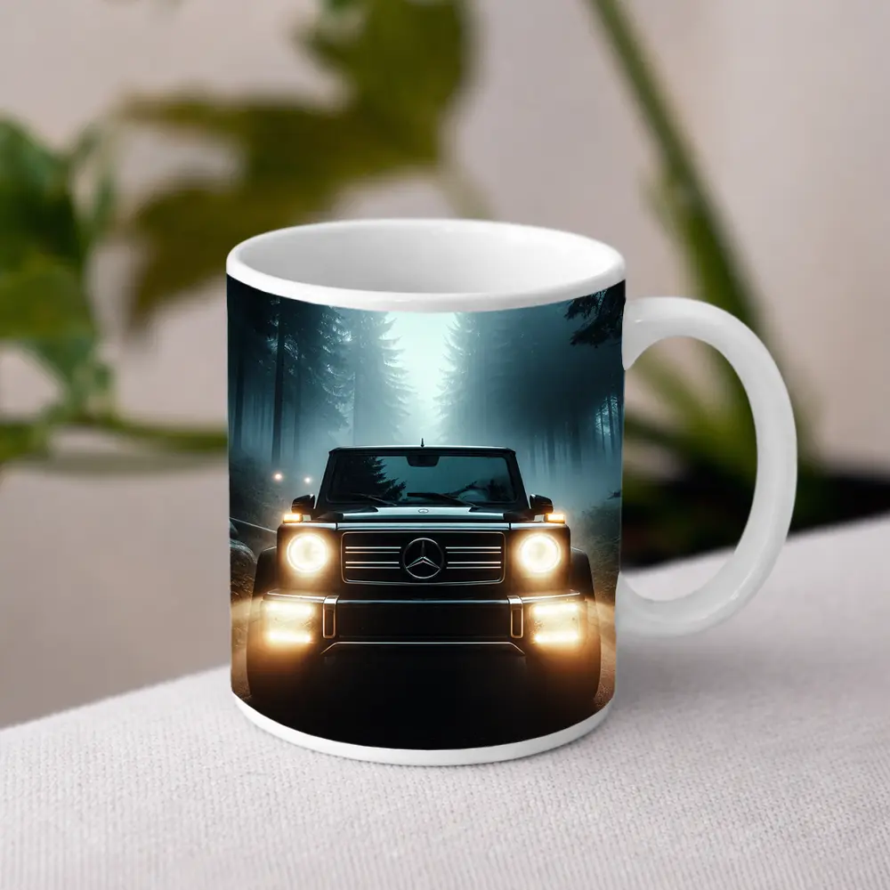 Mercedes G Class Dark Misty Forest Night – Mugs