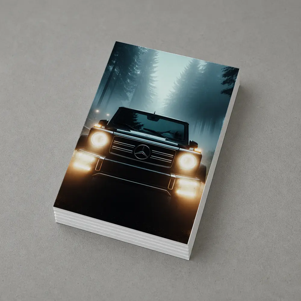 Mercedes G Class Dark Misty Forest Night – Postcards