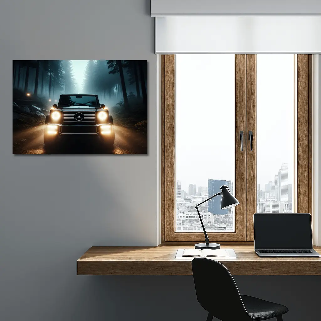 Mercedes G Class Dark Misty Forest Night – Wall Art