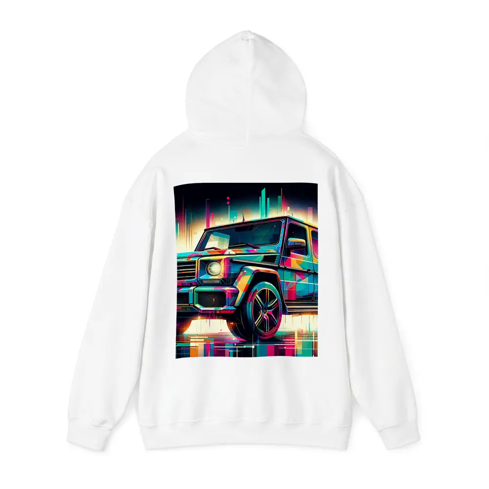 Mercedes G Class Neon Abstract Art – Hoodies