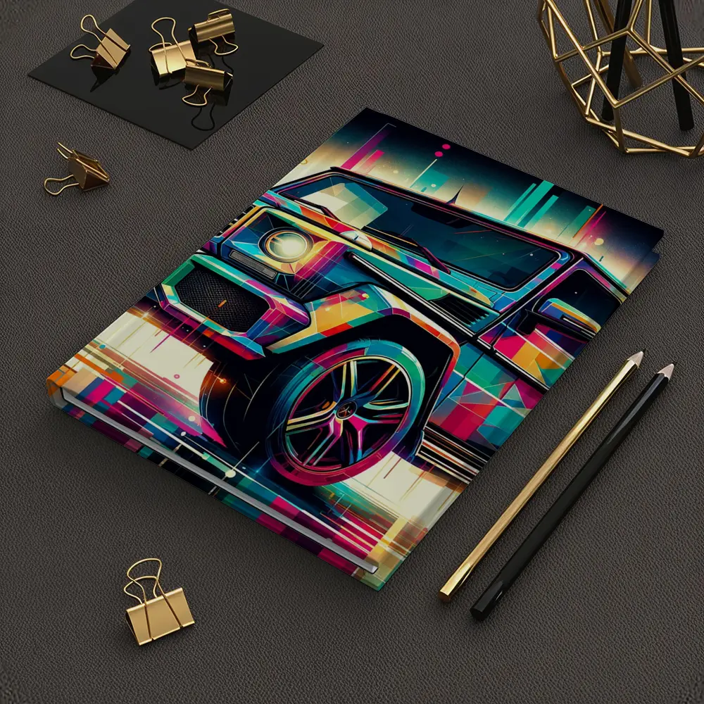 Mercedes G Class Neon Abstract Art – Notebooks