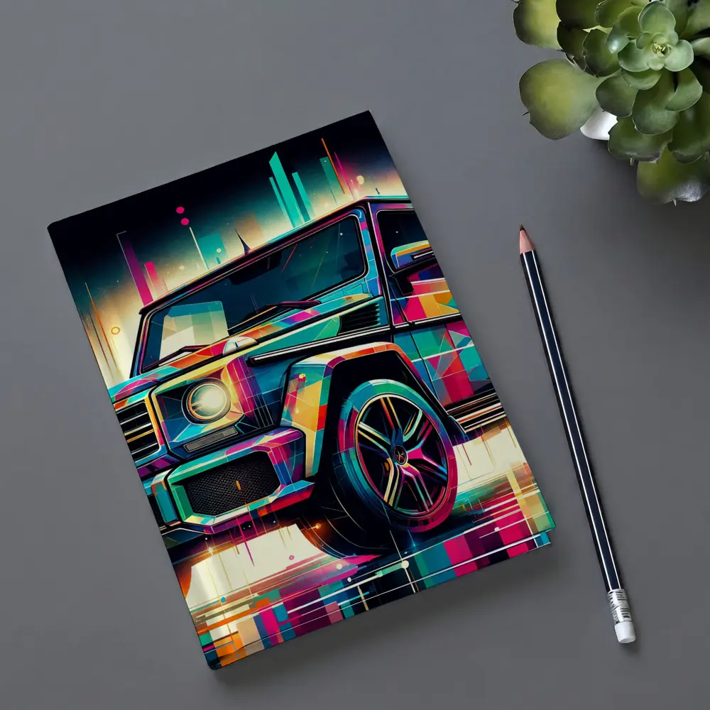 Mercedes G Class Neon Abstract Art – Notebooks