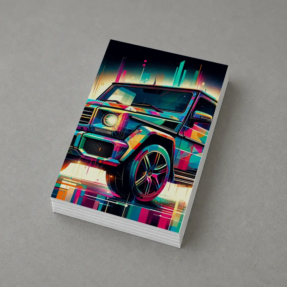 Mercedes G Class Neon Abstract Art – Postcards