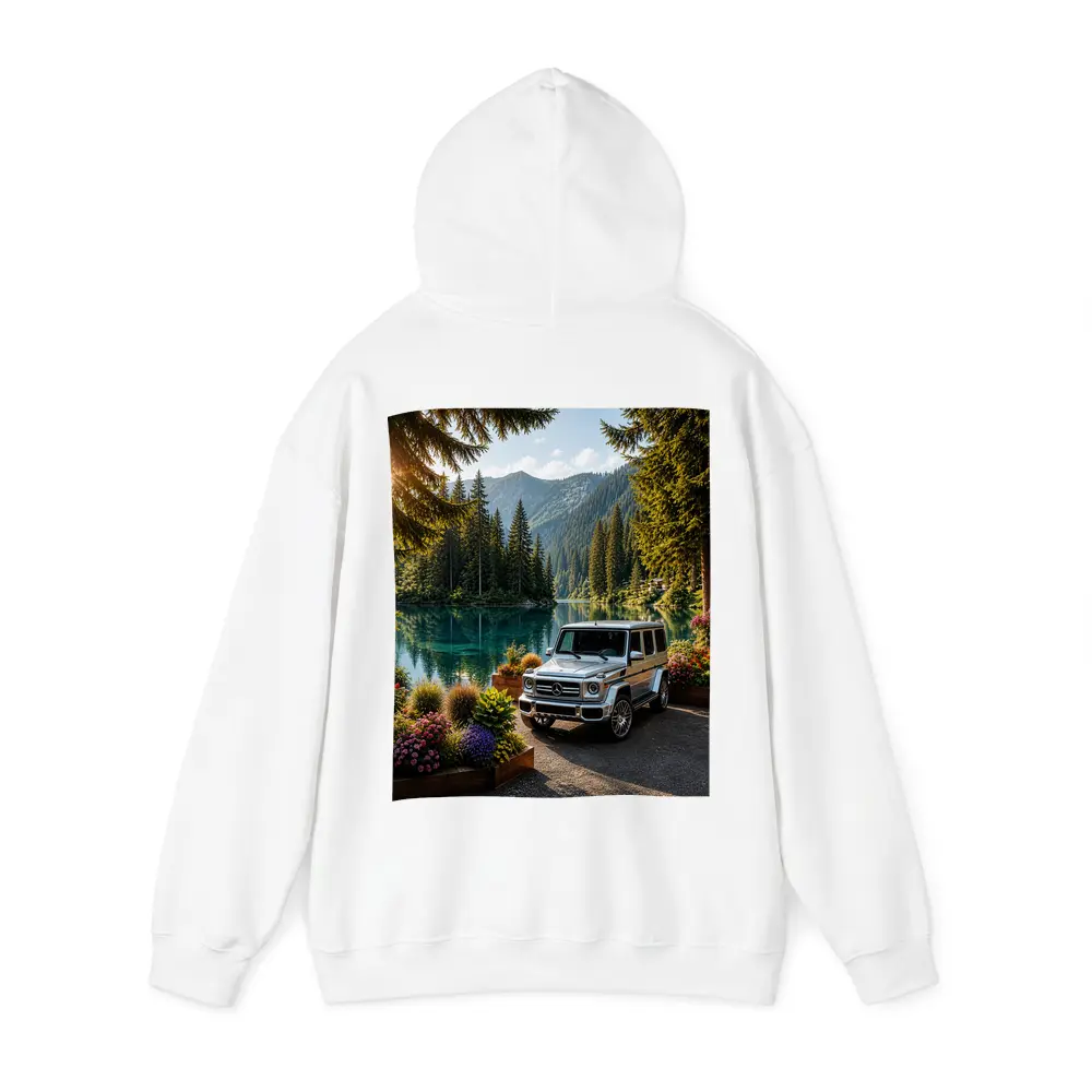 Mercedes G Class Silver SUV Mountain Lake – Hoodies