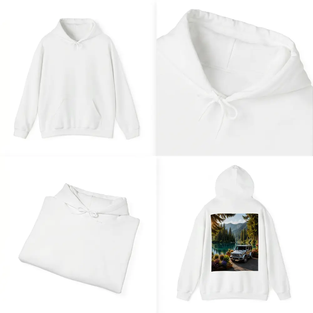 Mercedes G Class Silver SUV Mountain Lake – Hoodies