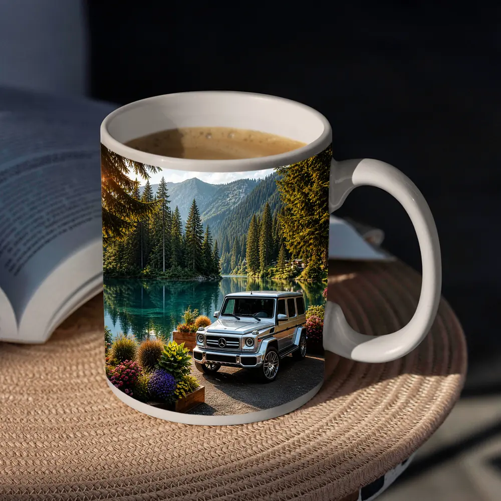 Mercedes G Class Silver SUV Mountain Lake – Mugs