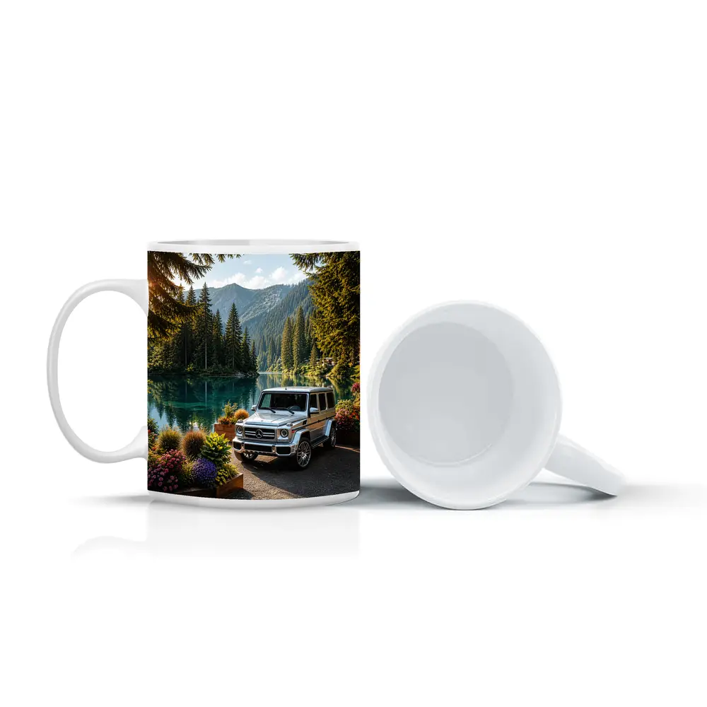 Mercedes G Class Silver SUV Mountain Lake – Mugs