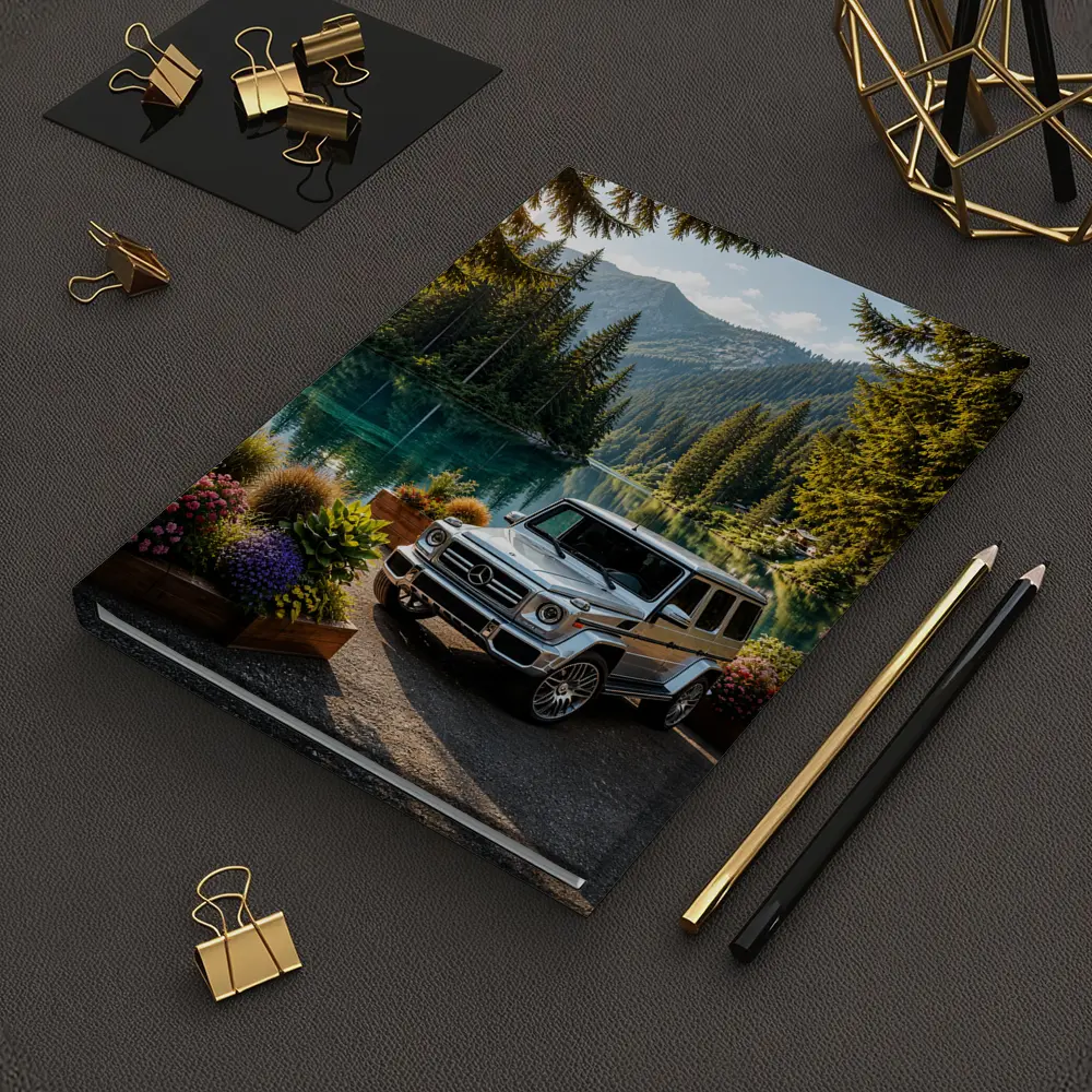 Mercedes G Class Silver SUV Mountain Lake – Notebooks
