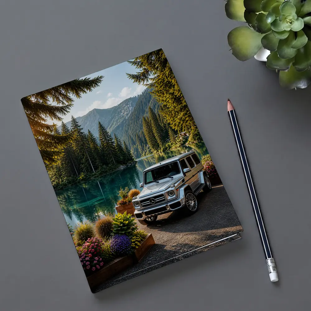 Mercedes G Class Silver SUV Mountain Lake – Notebooks