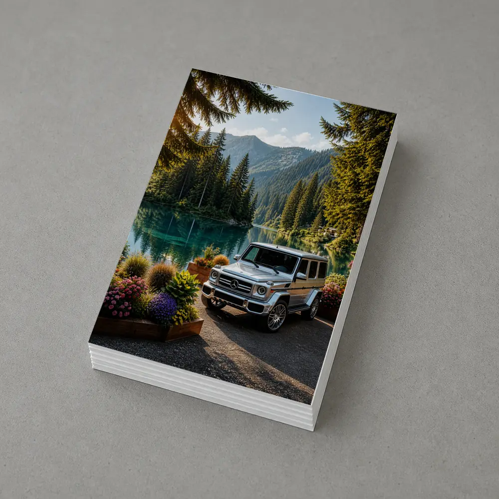 Mercedes G Class Silver SUV Mountain Lake – Postcards