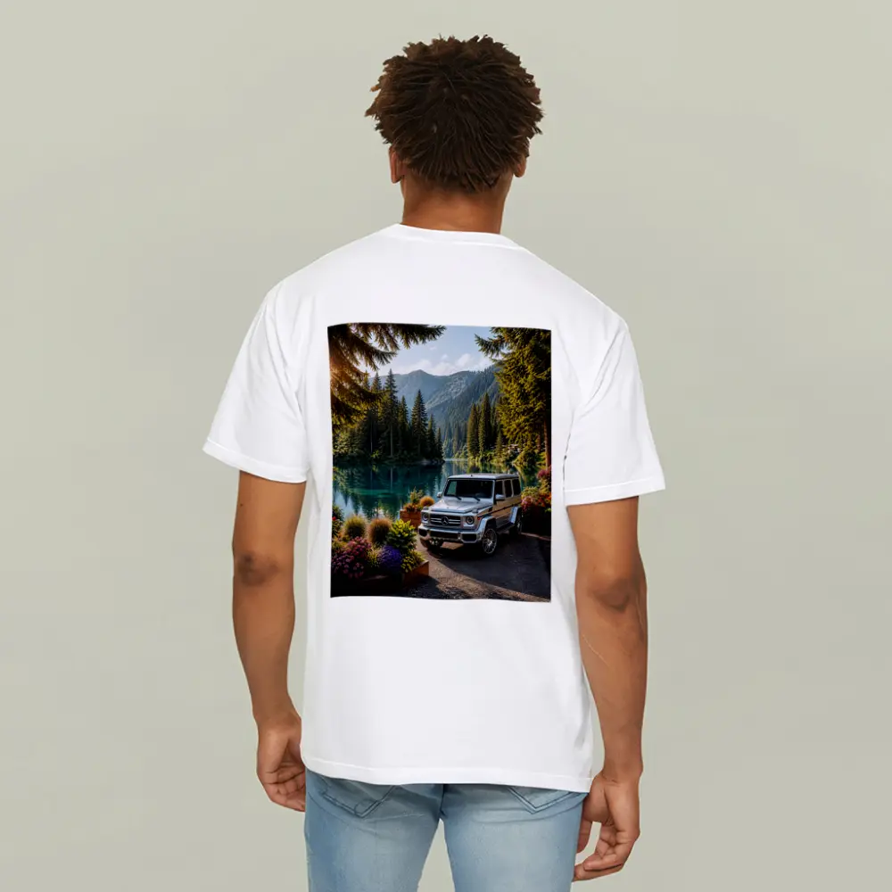 Mercedes G Class Silver SUV Mountain Lake – T-Shirts