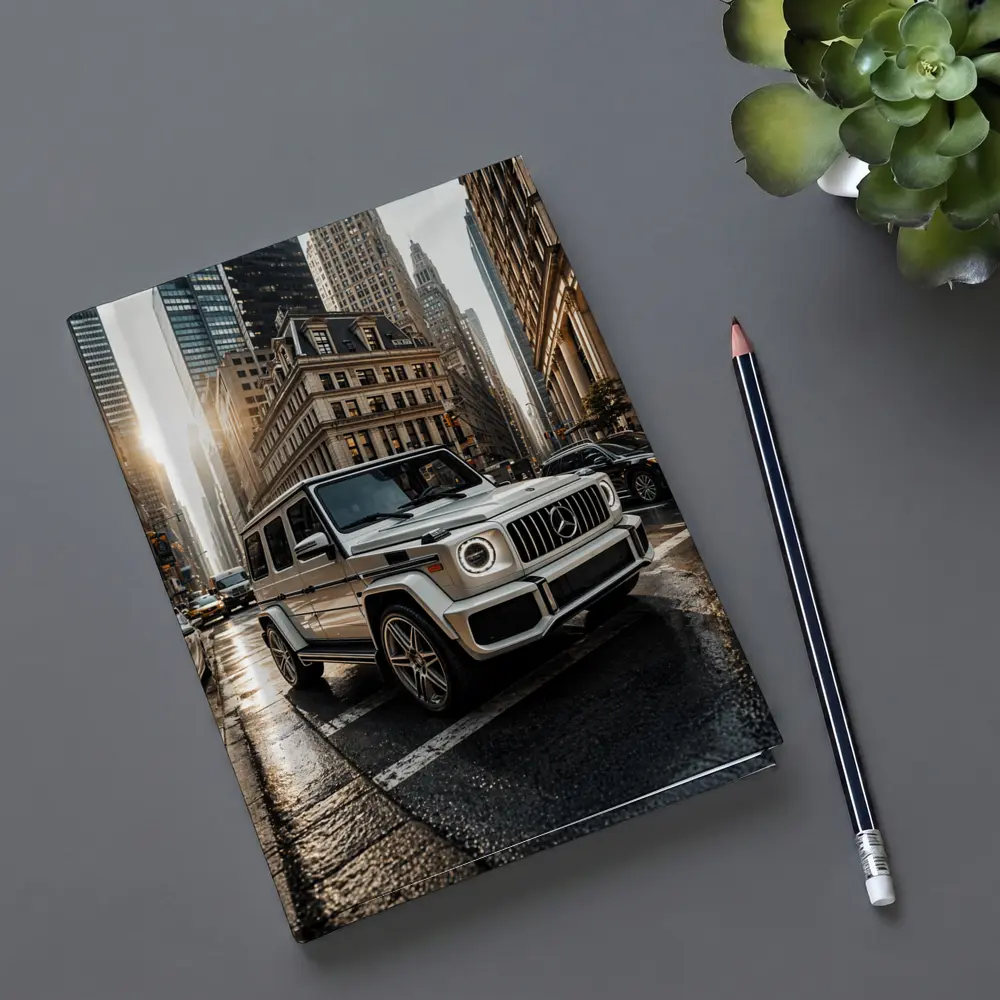 Mercedes G Class White SUV City Street – Notebooks