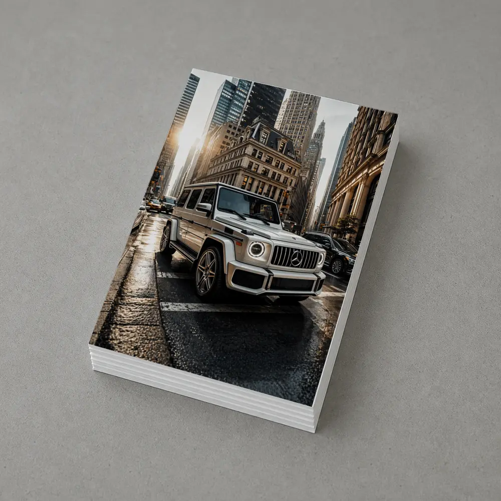 Mercedes G Class White SUV City Street – Postcards