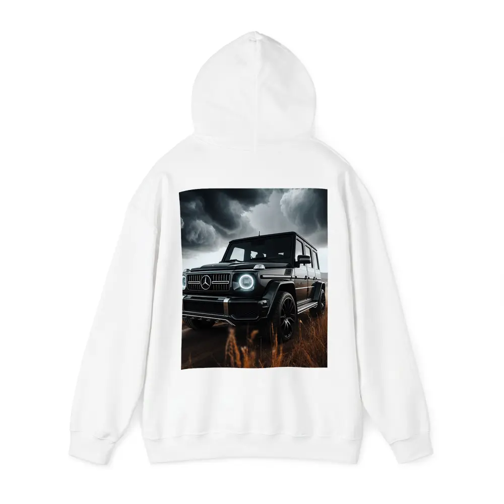 Mercedes G Class Dark Stormy Field Scene – Hoodies