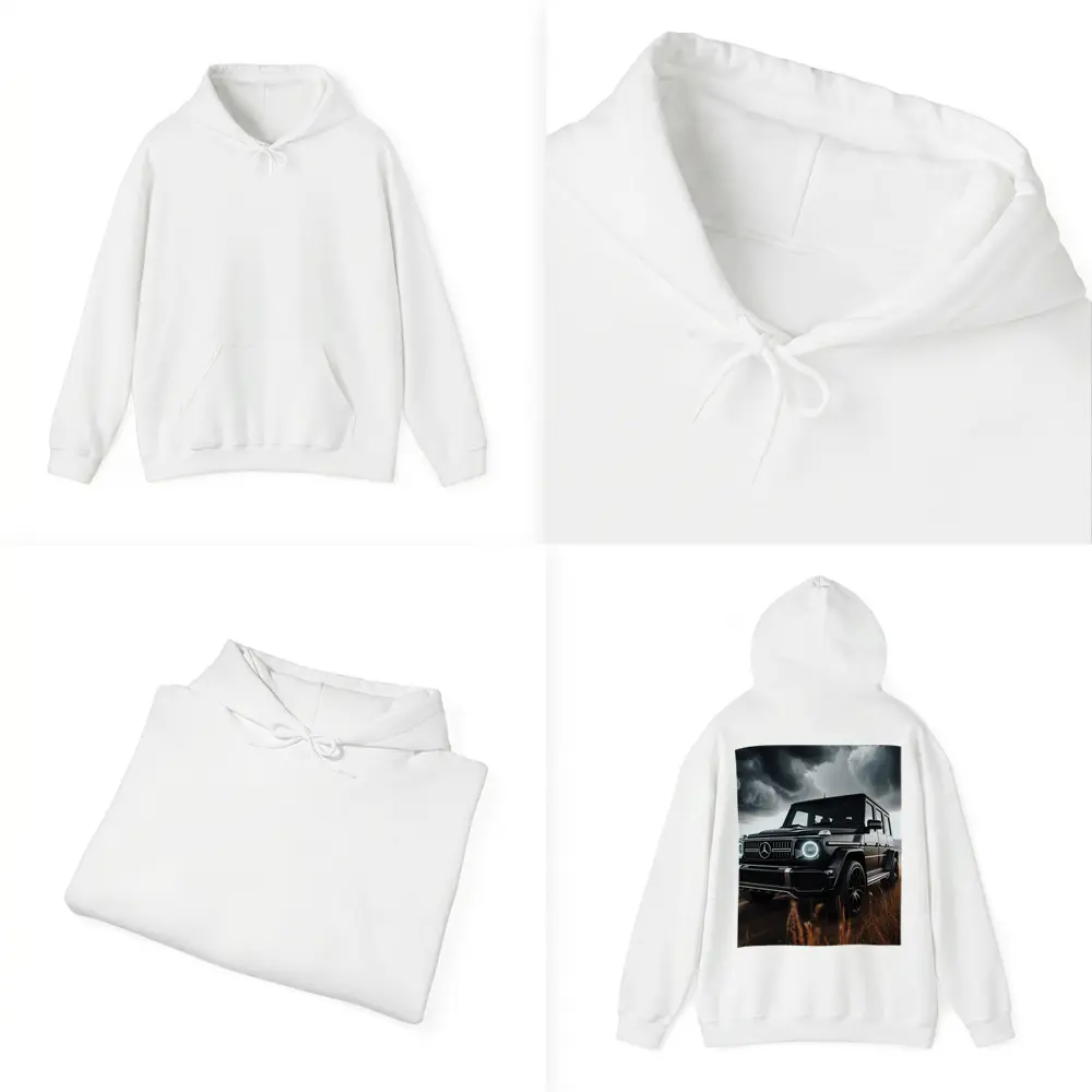 Mercedes G Class Dark Stormy Field Scene – Hoodies