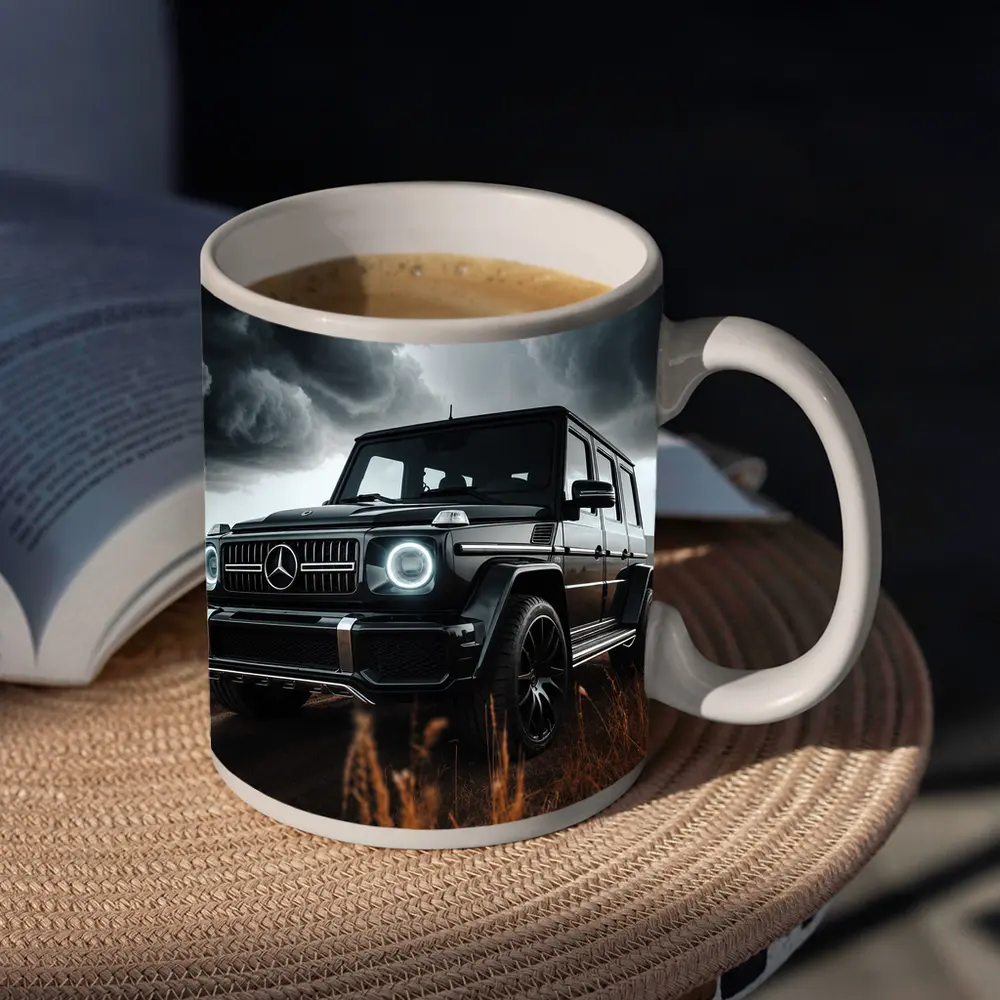 Mercedes G Class Dark Stormy Field Scene – Mugs