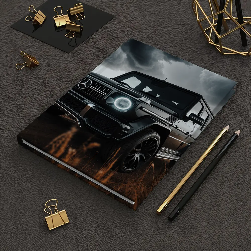 Mercedes G Class Dark Stormy Field Scene – Notebooks