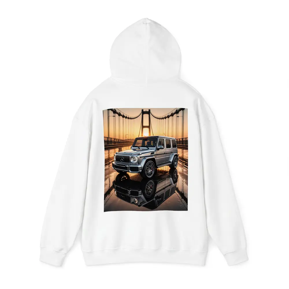 Mercedes G Wagen Silver Bridge Sunset – Hoodies
