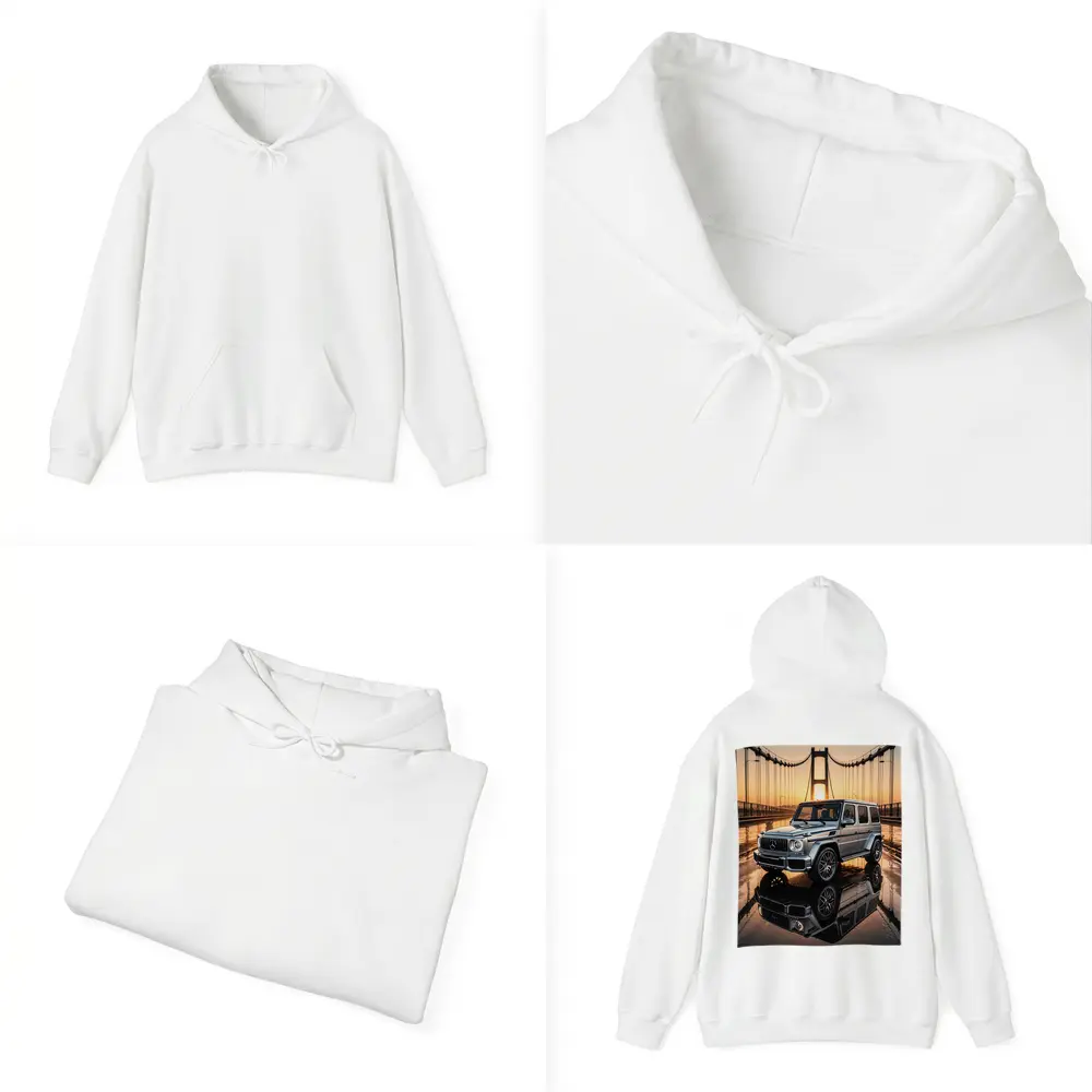 Mercedes G Wagen Silver Bridge Sunset – Hoodies