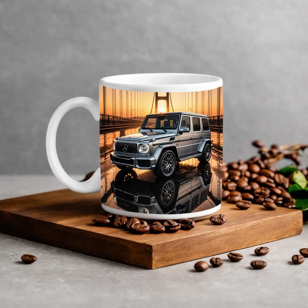 Mercedes G Wagen Silver Bridge Sunset – Mugs