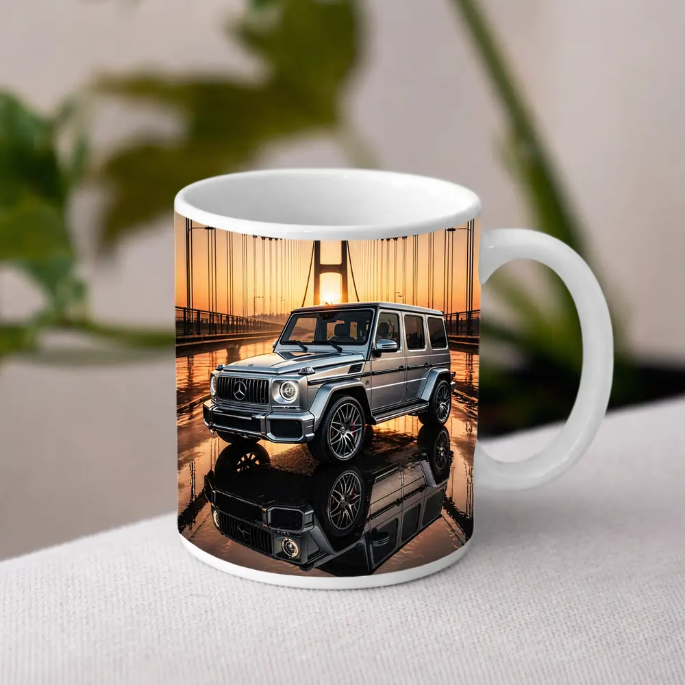 Mercedes G Wagen Silver Bridge Sunset – Mugs