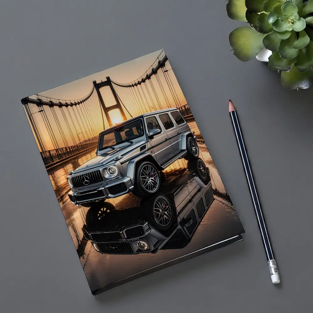 Mercedes G Wagen Silver Bridge Sunset – Notebooks