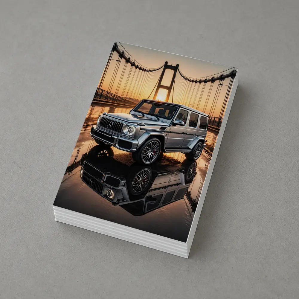Mercedes G Wagen Silver Bridge Sunset – Postcards