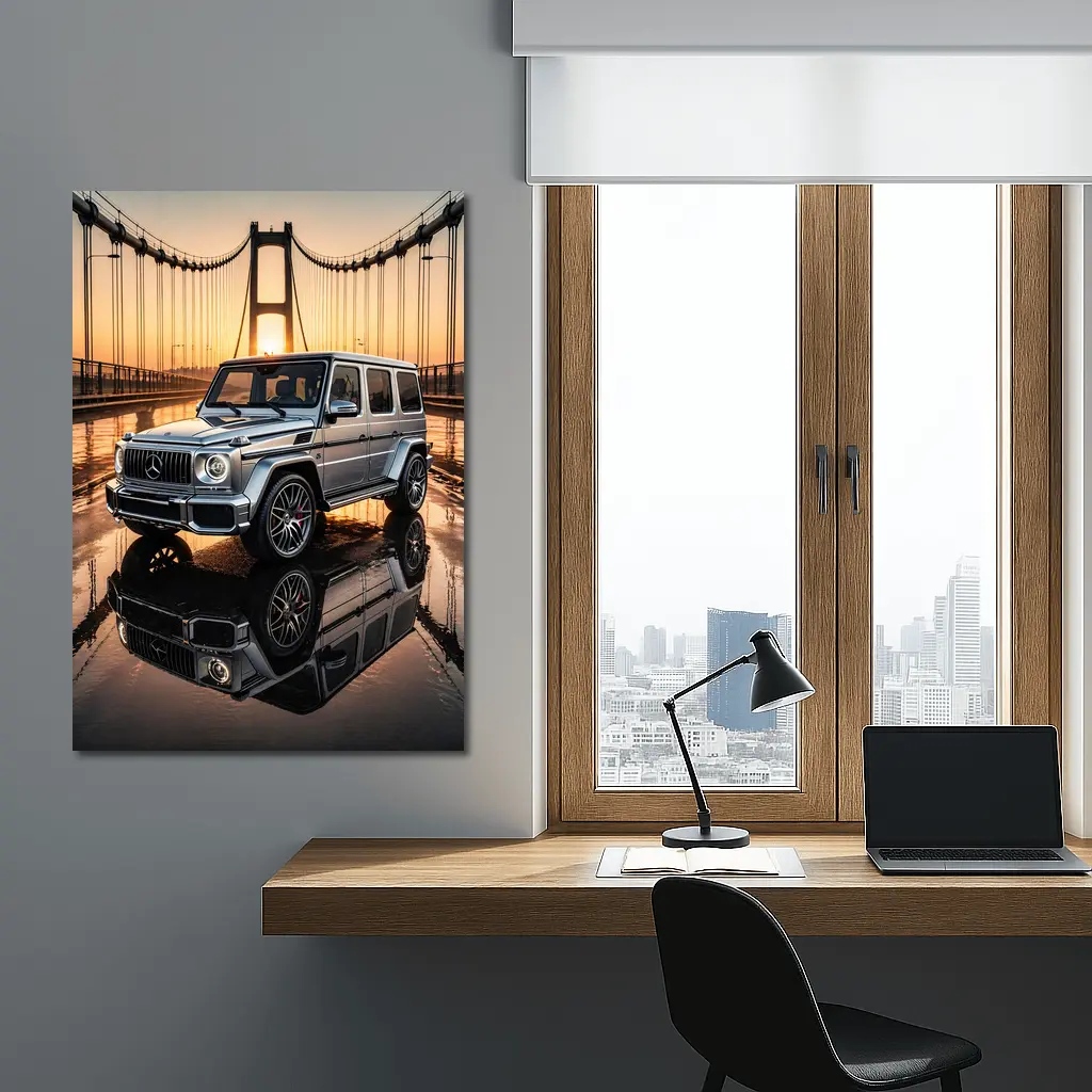 Mercedes G Wagen Silver Bridge Sunset – Wall Art