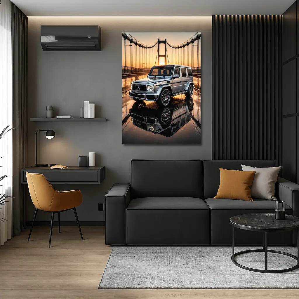 Mercedes G Wagen Silver Bridge Sunset – Wall Art