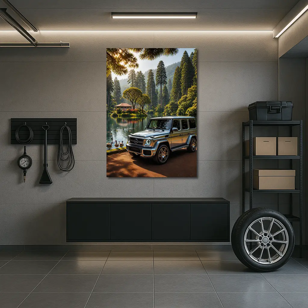 Mercedes G Class By Tranquil Forest Lake – Wall Art