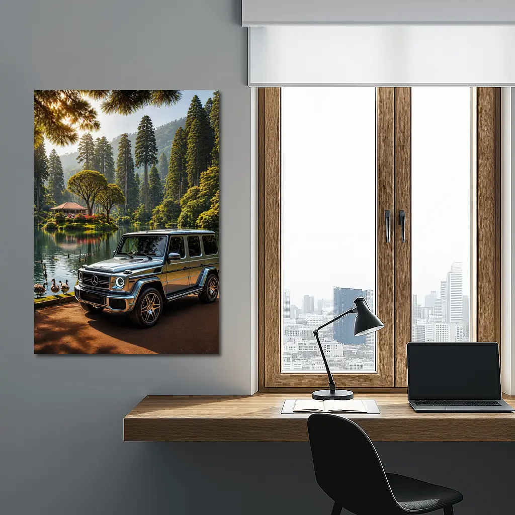 Mercedes G Class By Tranquil Forest Lake – Wall Art