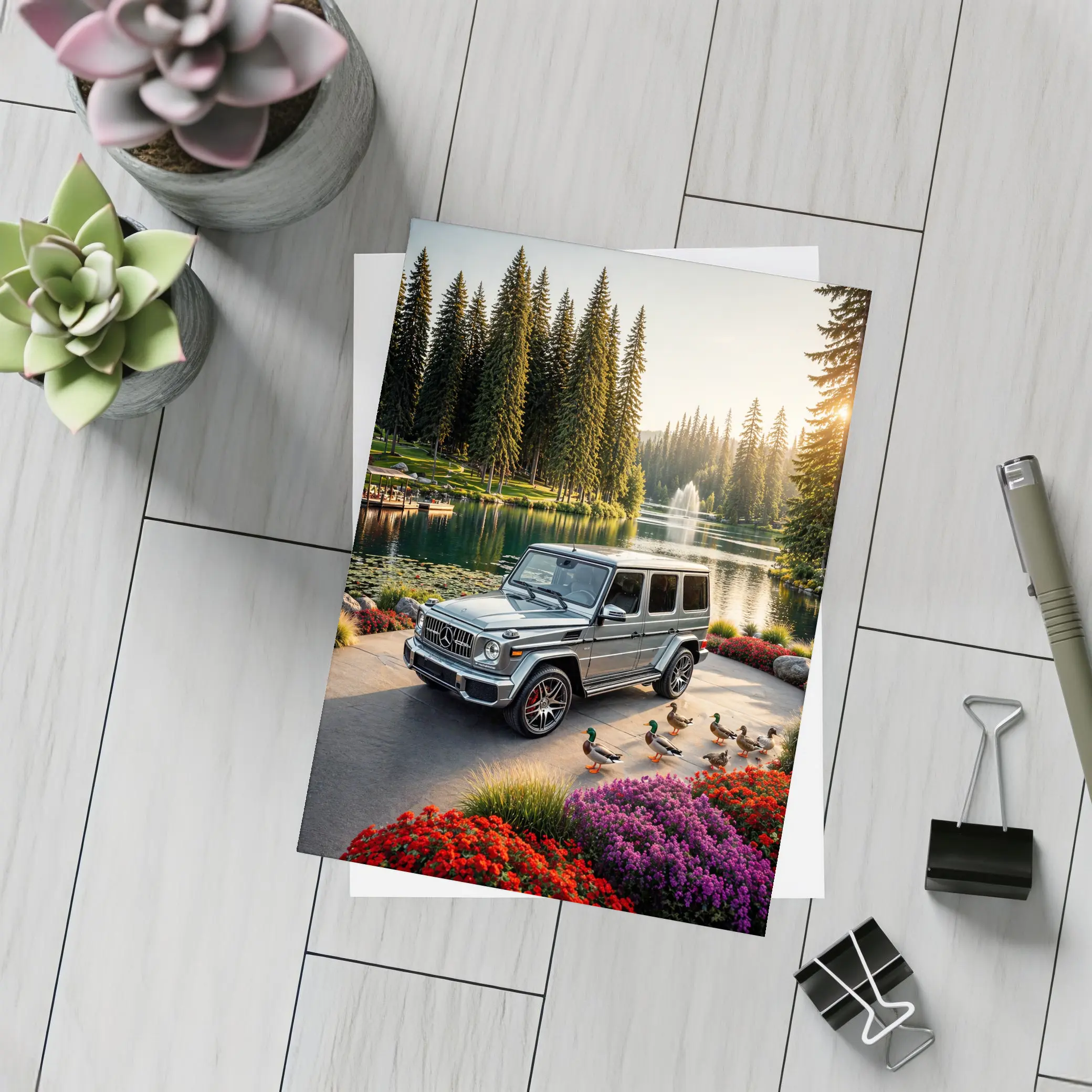 Mercedes G Class Silver SUV Lake Forest – Postcards