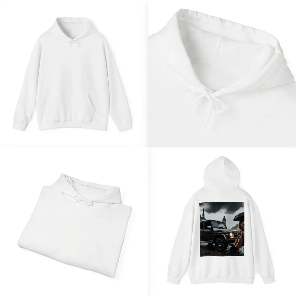 Mercedes G Wagon Rainy European City Street – Hoodies