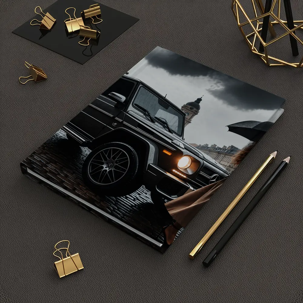 Mercedes G Wagon Rainy European City Street – Notebooks