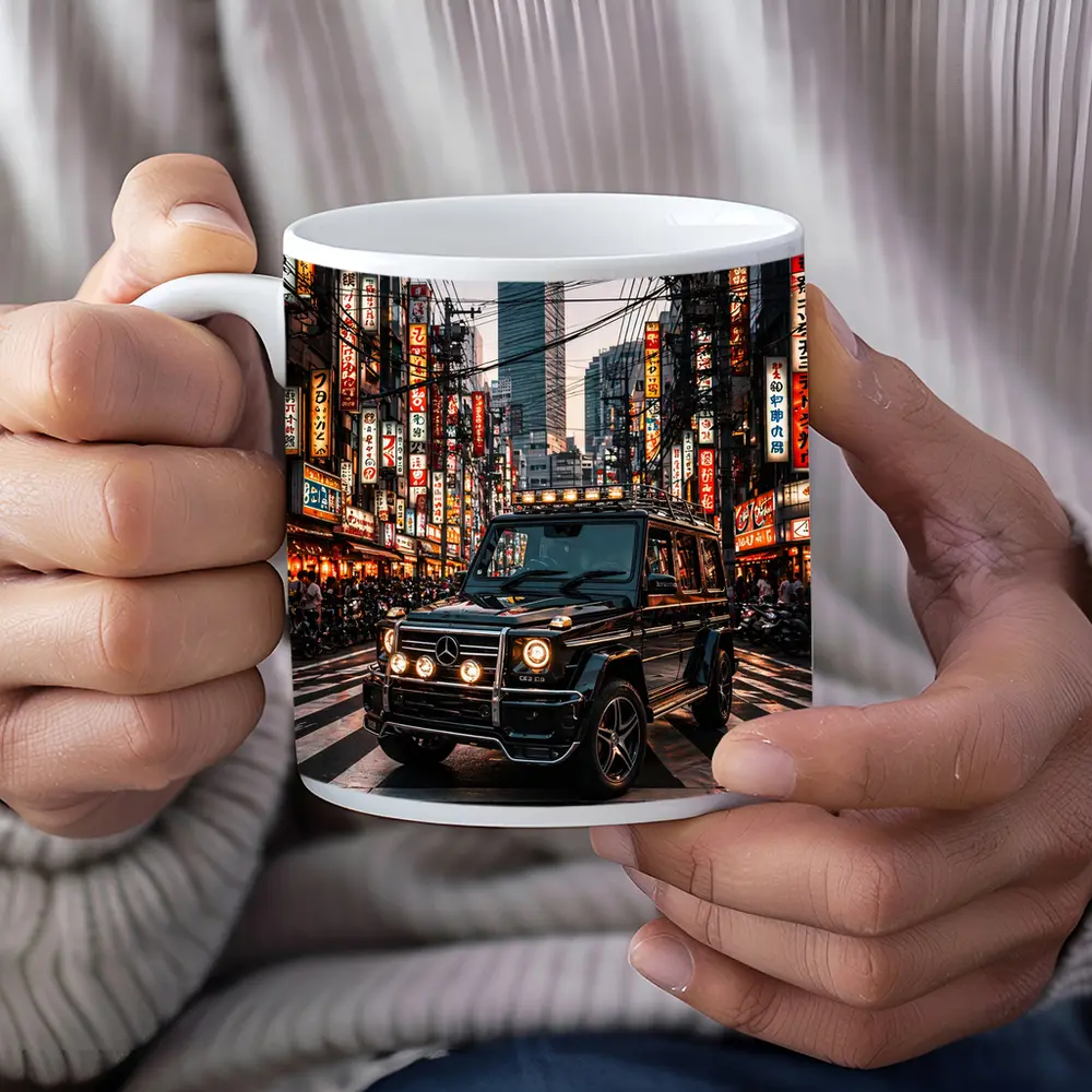 Mercedes G Wagon Tokyo Japan Night Street – Mugs
