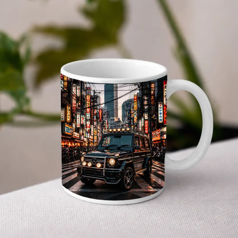 Mercedes G Wagon Tokyo Japan Night Street – Mugs