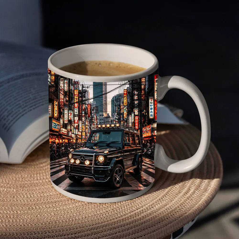 Mercedes G Wagon Tokyo Japan Night Street – Mugs