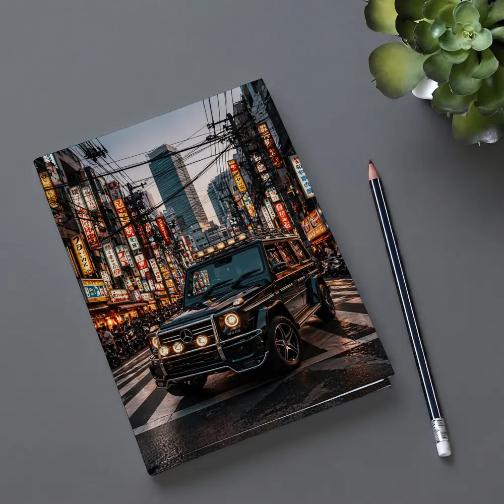 Mercedes G Wagon Tokyo Japan Night Street – Notebooks