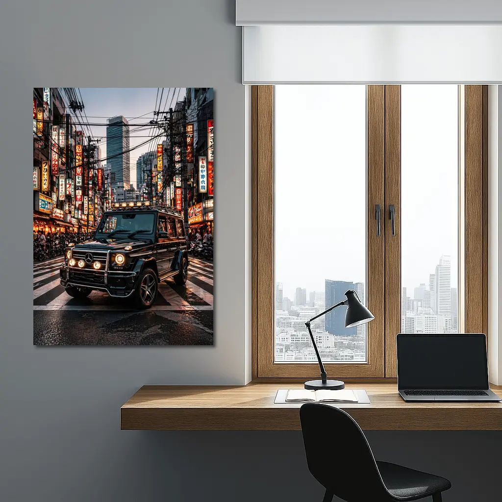 Mercedes G Wagon Tokyo Japan Night Street – Wall Art