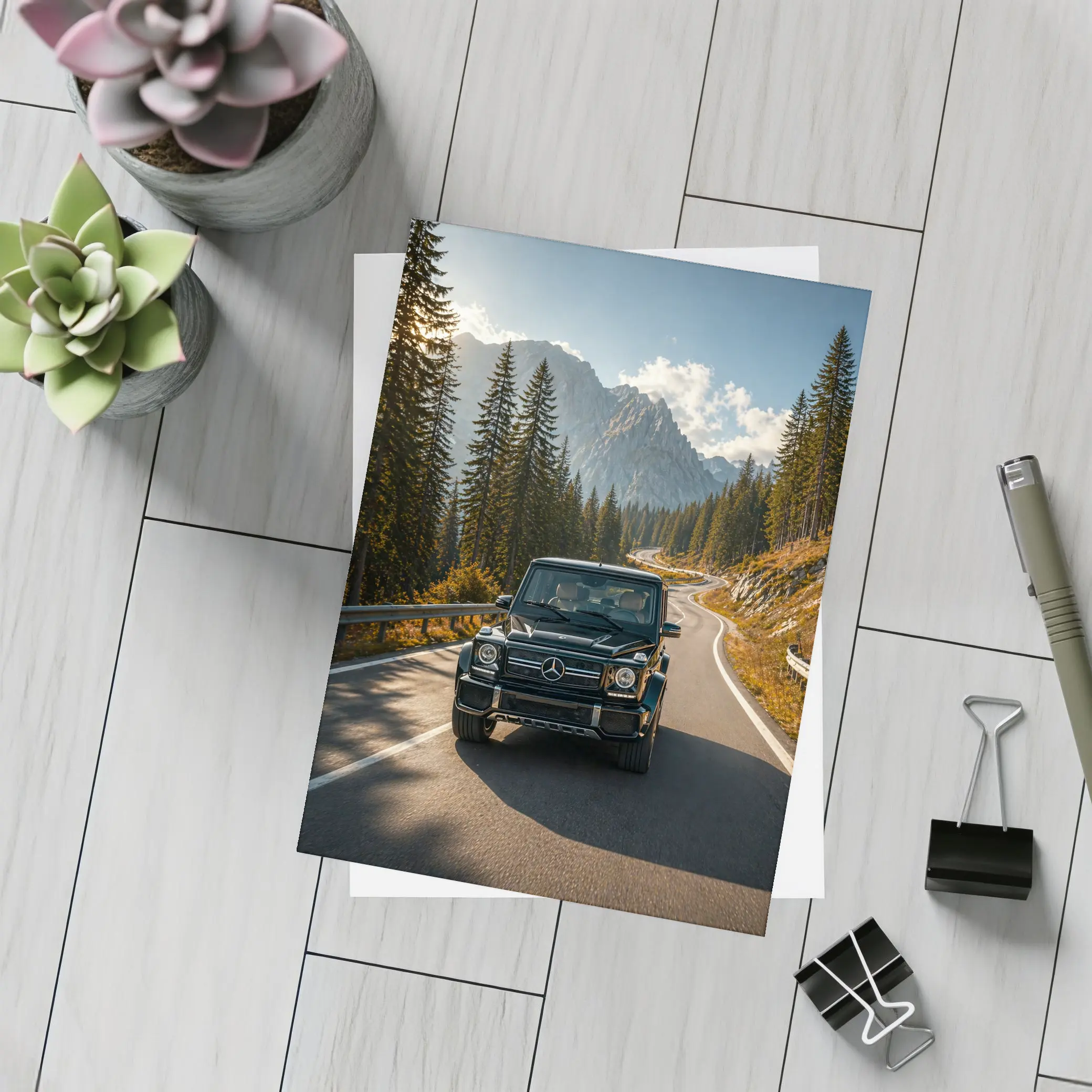 Mercedes G Wagen Black Mountain Road Drive – Postcards